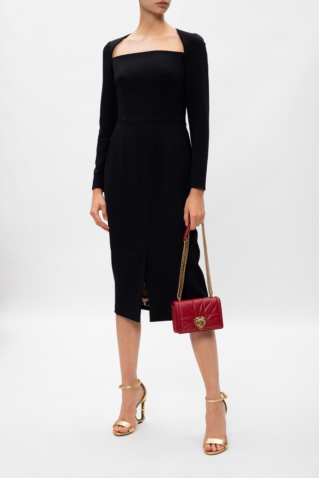Gold Sandals with distinctive heel Dolce & Gabbana - Vitkac AS